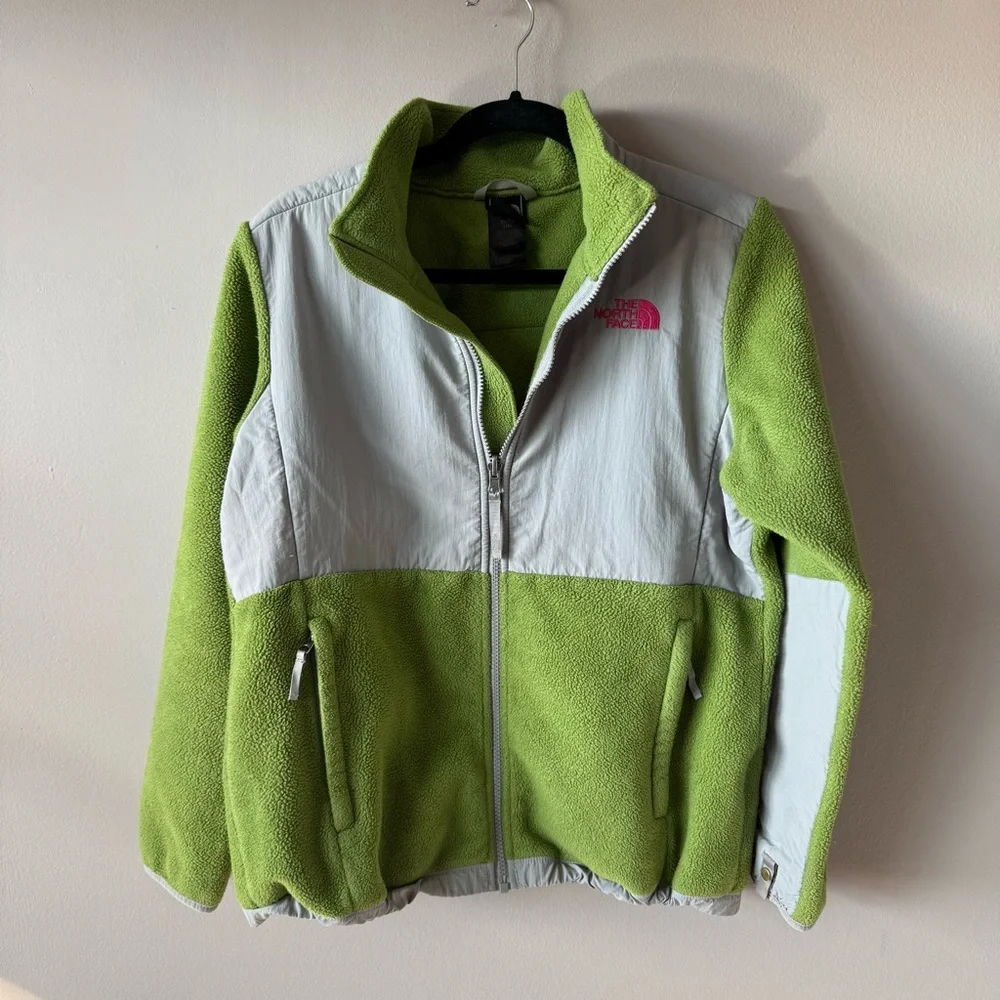 The North Face Kids Green and Gray Denali Full Zip Fleece Jacket Youth XL‎ 18